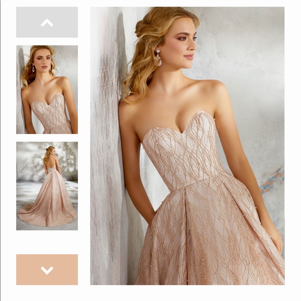 Stunning !! NWT Lucrezia Rose-gold Sequined Embellished wedding gown